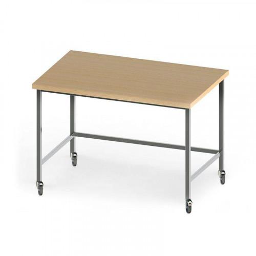 TABLE DE BOULANGERIE AVEC DESSUS EN HÊTRE SUR ROULETTES 1200 X 800 MM