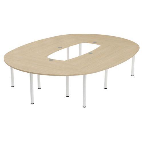 TABLE DE RÉUNION TUBO OVALE 335 X 250 CM CHÊNE BLANC - MBA