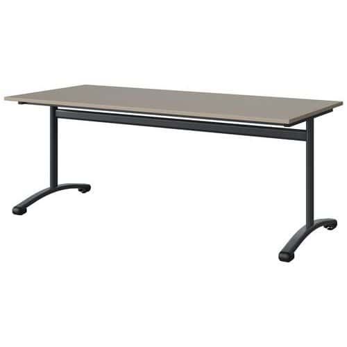 TABLE MALIBU 180X80 T5 DL STRA ABS GRIS U727/GRIS 7016