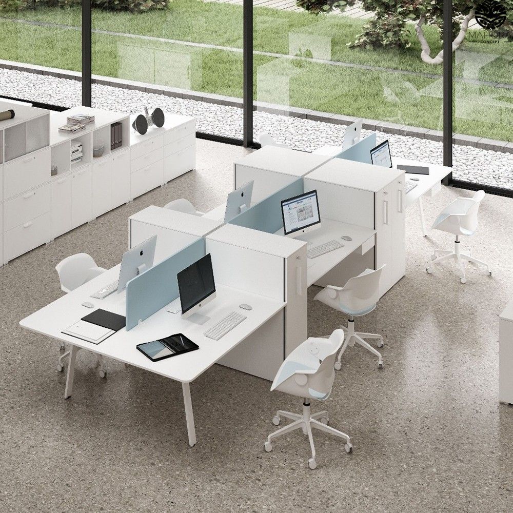 Take Off - Bureau open space Mahora - Plateau mélaminé personnalisable avec options multiples_0