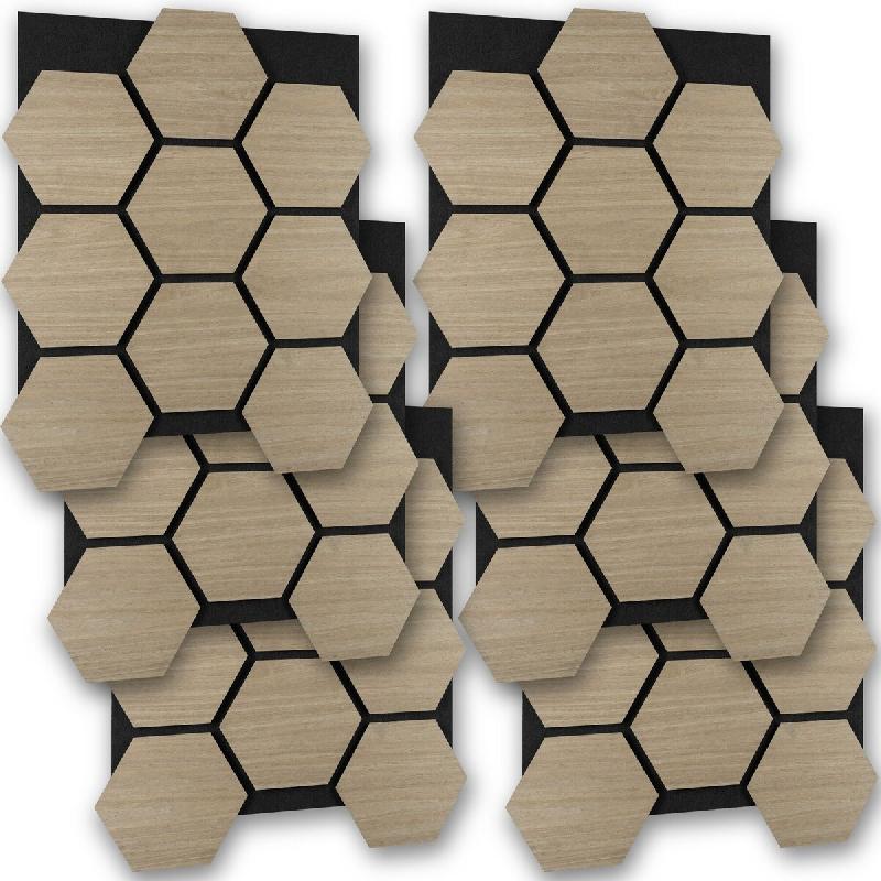 TecTake GmbH tectake, panneaux acoustiques, SONIC SHIELD, absorption efficace, mdf, 6 pièces, 76x62x1,8cm, chêne foncé - marron Bois manufacturé 4_0