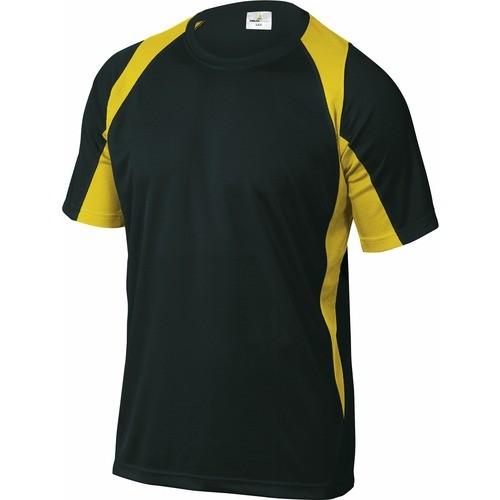 TEE-SHIRT MANCHES COURTES NOIR / JAUNE - TAILLE XL - BALI DELTA PLUS