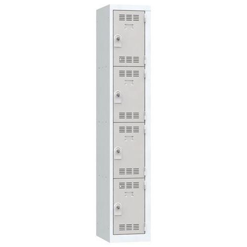 Vestiaire multicases - 4 cases par colonne - serrure - gris clair_0