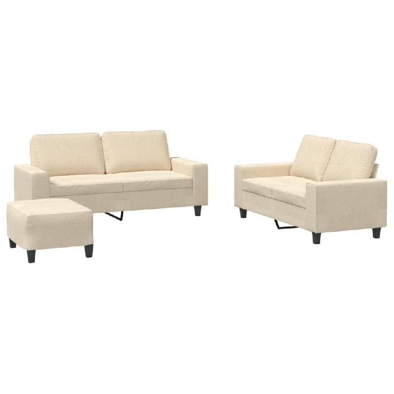 VidaXL Ensemble de canapés 3 pcs crème tissu Modèle Zenith Bistro - 3201892_0