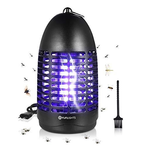 Yunlights piège à insectes électrique 7 W - lumière UV - lampe anti-insectes volants avec maille anti-chocs et plateau amovible_0