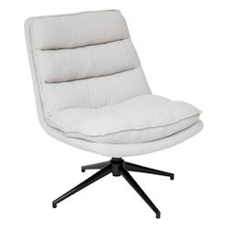 Atmosphera Fauteuil pivotant en Tissu Beige Lin et pied en Acier - beige 3560233507488_0