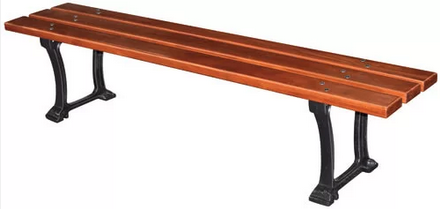 Banquette Pampelune - Bois exotique FSC - Pieds en fonte antirouille - 3 lames vernies_0