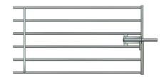 Barrière télescopique pour veau - 6 tubes - longueur de 0.6m à 5.5m_0