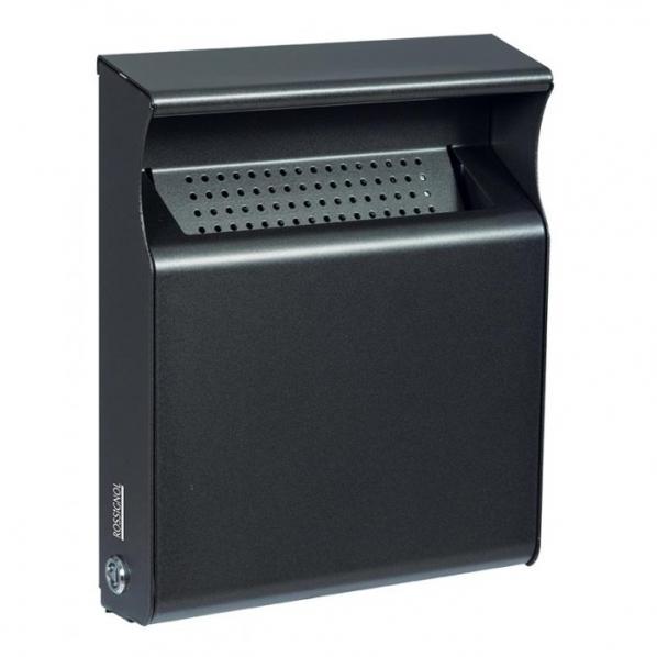 Cendrier mural anti-vandalisme 2 litres - Anthracite mat - 1 200 mégots - Fermeture à clé - Marque Rolléco_0