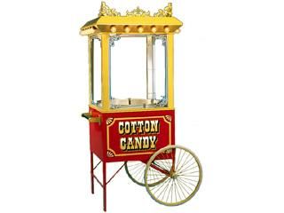 Charrette vitrée rétro illuminée pour machine à barbe à papa - 24 cabochons - Hotte aspirante - Dimensions 71x71 cm_1