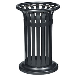 Corbeille publique avec support sac - BORNEO - Acier poudré anti-UV - 35L ou 60L_0