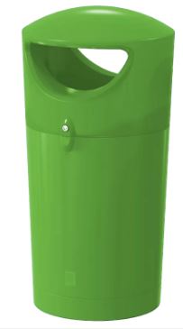 Corbeille publique Metro Hooded 100 L - Polyéthylène ultra-résistant, double ouverture, socle renforcé_0