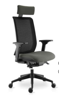 Fauteuil manager dossier résille noire avec têtière tapissée réglable, mécanisme synchro - Wi-MaxR WR07/15 - PROMO -30%_0