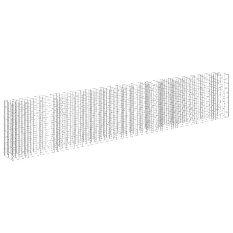 Jardinière lit surélevé à gabion en acier galvanisé - 450 x 30 x 90 cm - Plantes et fleurs pour jardin ou terrasse - Réf : 02_0001300_0
