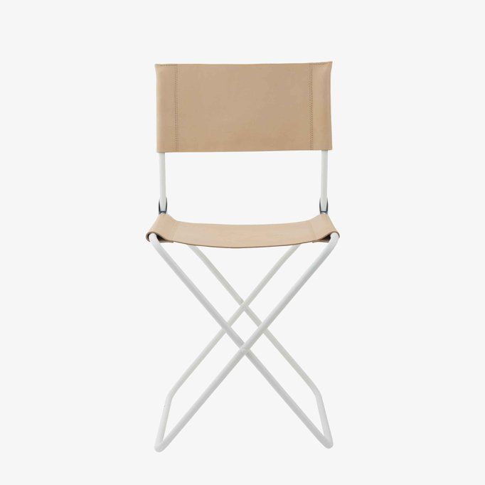 Lfm5044_9626 - chaise pliante en cuir naturel tanné végétal - Lafuma - en tube d'acier_0
