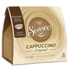 Senseo paquet de 8 dosettes de café moulu cappuccino 125g, environ 7,2g par dosette_0