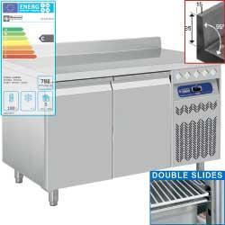 Table frigorifique murale ventilée - 2 portes GN 1/1 - 260 litres - DT131/ELA_0