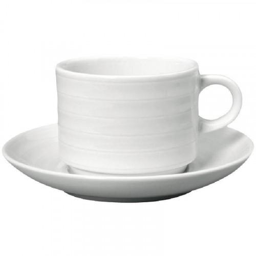 TASSES À THÉ EMPILABLES AVEC SOUCOUPES BLANCHES INTENZZO 260 ML - LOT DE 4