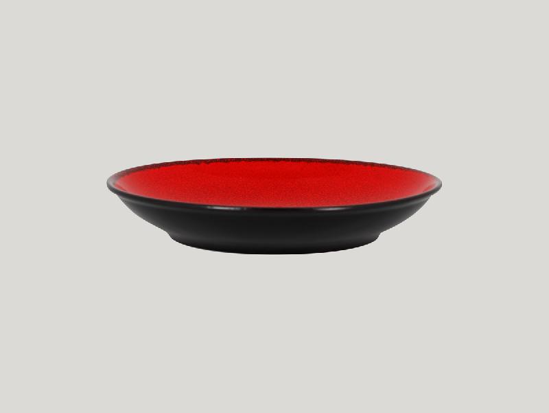ASSIETTE COUPE CREUSE ROND ROUGE PORCELAINE Ø 28 CM FIRE RAK