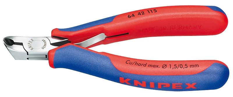 KNIPEX - 6442115 - Pince coupe-câble en acier - Longueur 11,5 cm - Poignée bleu/rouge_0