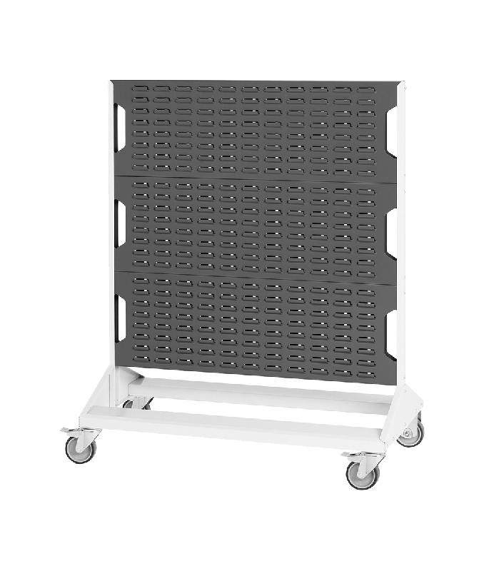 Rack à bacs mobile double face - 6 panneaux - LxPxH : 1000x550x1250 mm_0