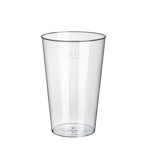 50 GOBELETS PAPSTAR, PS, 0,4 L, Ø 9 CM X HAUTEUR : 13 CM, TRANSPARENT