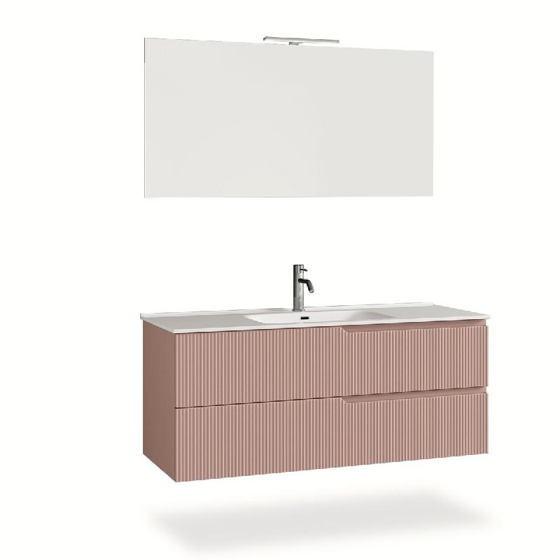 AQA Design Composition de salle de bain en MDF 4 pièces VENERE rose poudre. L.121 P.46,5 H.190 MPVE39-CIP - rose Bois manufacturé MPVE39-CIP_0