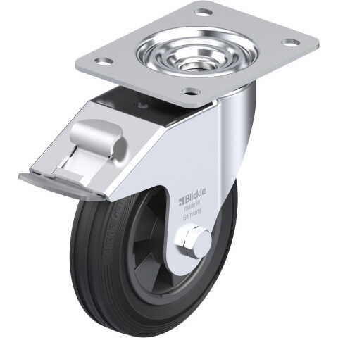 BLICKLE - ROULETTE PIVOTANTE À FREIN Ø 150MM BANDAGE CAOUTCHOUC SBR 135KG - LE-VPP 150R-FI