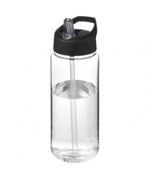 BOUTEILLE DE SPORT H2O ACTIVE OCTAVE TRITAN DE 600 ML AVEC COUVERCLE À BEC VERSEUR NOIR - GOURDES DE SPORT PUBLICITAIRES PERSONNALISÉES