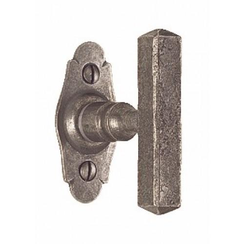 BOUTON SUR PLATINE BELLAC FER CÉMENTÉ PATINÉ BOUVET