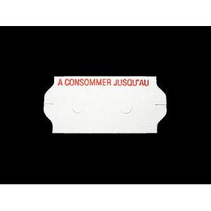 Boîte de 36 rouleaux - 54 000 étiquettes adhésives 26x12mm blanches - Impression rouge 'A CONSOMMER JUSQU'AU' - SATO SAMARK 26 - Référence 1210395SATO_0