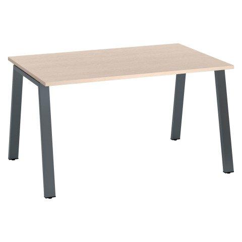 BUREAU DROIT ECLA CHÊNE CLAIR L 140 X P 80 CM PIÈTEMENT MÉTAL FINITION ANTHRACITE