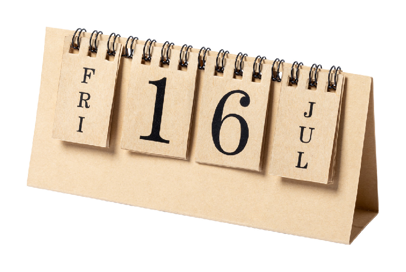 Calendrier perpétuel en carton recyclé - couleur naturelle - poids 14g_0