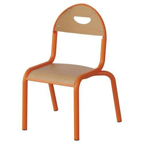CHAISE MALIBU 4P T1 - ASS/DOS HÊTRE / ACIER ORANG 1028 - MANUTAN EXPERT