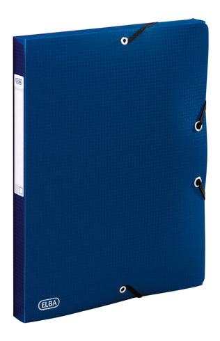 CHEMISE BOX PLASTIQUE OXFORD 24 X 32 CM DOS 2,5 CM BLEUE