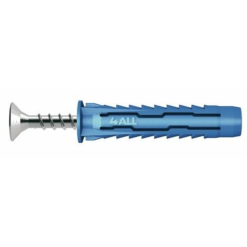 CHEVILLE NYLON POUR MATÉRIAUX PLEINS OU CREUX AVEC VIS –8X40 MM – 4ALL RAWL