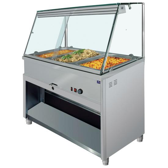 Comptoir bain-marie avec vitre verticale avec 5x gn 1/1 température... - PIEA0022_0