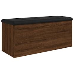 Décoshop26 - Banc banquette de rangement avec coussin d'assise noir 102 x 42 x 45 cm bois d'ingénierie couleur chêne marron DEC024732 - marron 3000_0