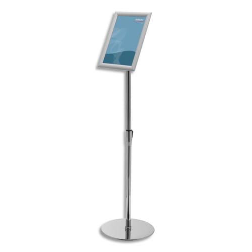 Deflecto - Présentoir sur pied avec cadre clipsable A4 en aluminium et pieds réglables en acier - Hauteur ajustable 900-1260 mm_0