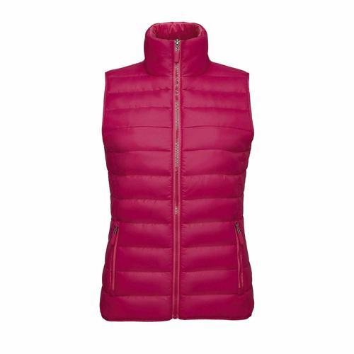 DOUDOUNE LIGHT FEMME SANS MANCHE EN NYLON ROSE FONCE