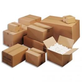 EMBALLAGE PAQUET DE 10 CAISSES AMÉRICAINE DOUBLE CANNELURE EN KRAFT BRUN - DIMENSIONS : 50 X 40 X 40 CM