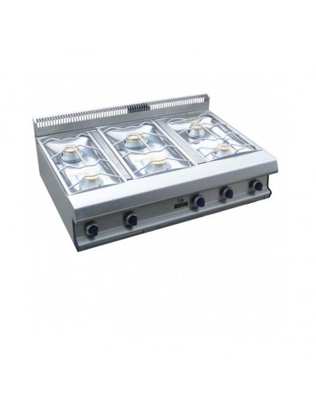 Fourneau CAPIC 6 feux gaz dessus seul - Gamme CELTIC - Référence W382611 - Puissance totale 36 kW_0