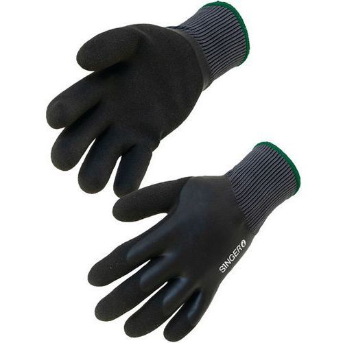 GANTS DE MANUTENTION NYLON ENDUITS LATEX FOURRÉ DOUBLE COUCHE T9 - SINGER SAFETY