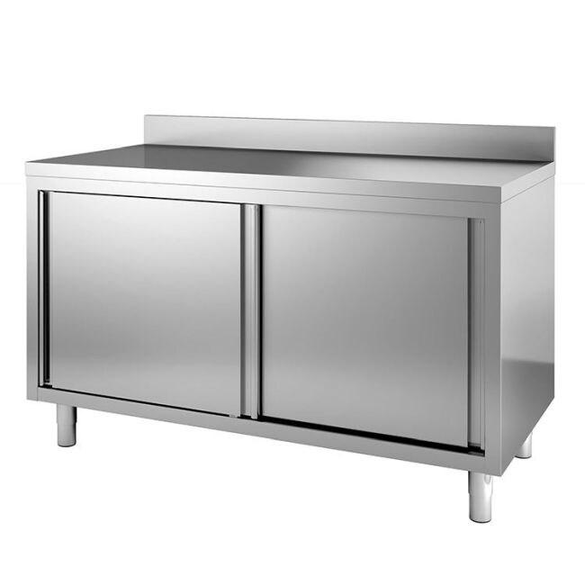 Gastro-Inox Armoire de travail avec portes coulissantes et rebord 1700x600x880m - inox 7445908536580_0