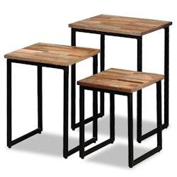 Helloshop26 - Ensemble de table basse gigogne 3 pcs Teck massif récupération marron 02_0042111 - 3000213664089_0