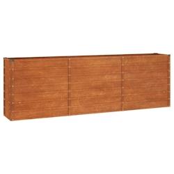 Helloshop26 - Jardinière bac lit surélevé plantes fleurs terrasse jardin de jardin rouillé 240 x 40 x 77 cm acier corten marron 02_0039867 - 30002_0