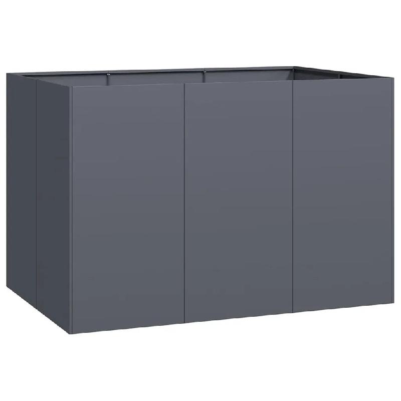 Helloshop26 - Jardinière surélevée moderne extérieur 120 x 80 x 80 cm avec fond ouvert en acier laminé à froid anthracite 02_0051571 - vert acie_0