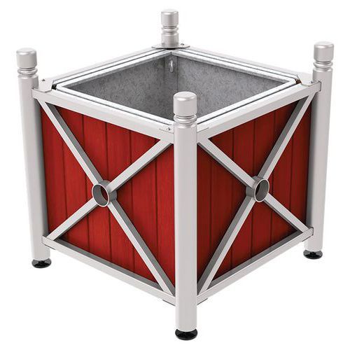 JARDINIÈRE AC/BOIS PROVINCE CITY 80X80 CM BAC ACAJ/GRIS 7044 - PROCITY