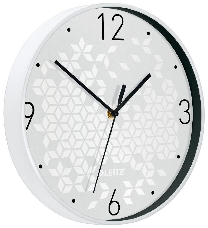 LEITZ Horloge murale Wow, à pile, diam. 29 cm, coloris blanc perlé - blanc 90150001_0
