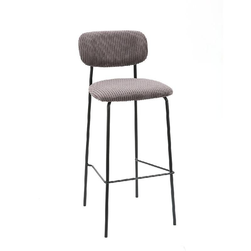 Lot de 2 tabourets de bar coralie gris taupe, France mobilier chr - 3760326528394_0
